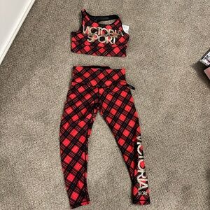 BNWT - Victoria’s Secret Sport Buffalo Plaid Set